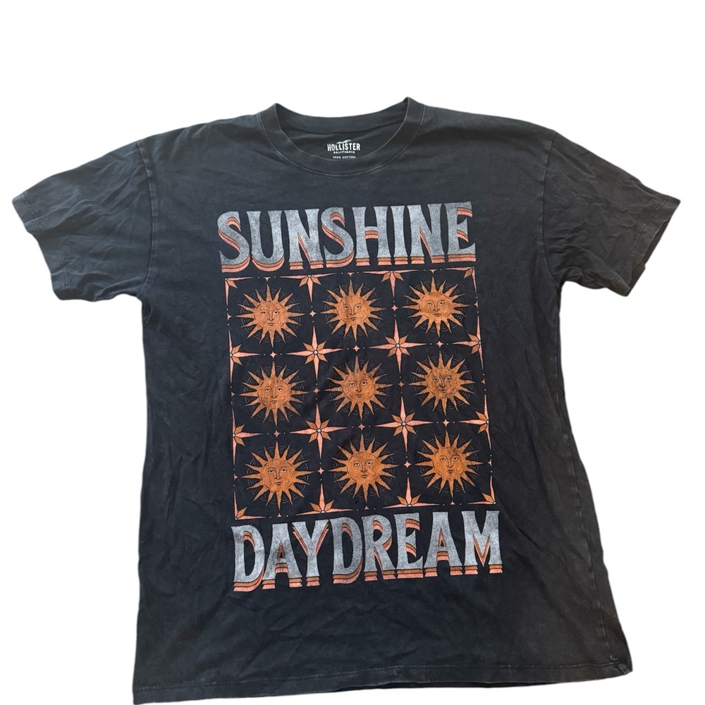 Hollister Sunshine Daydream ShortSleeve Oversized T Shirt Black Size Medium